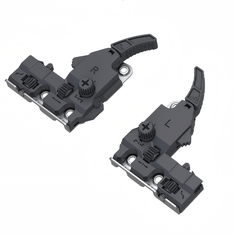 Three-sections Full Extension Synchronized Push to Open with bar Concealed Drawer Slides  (2)